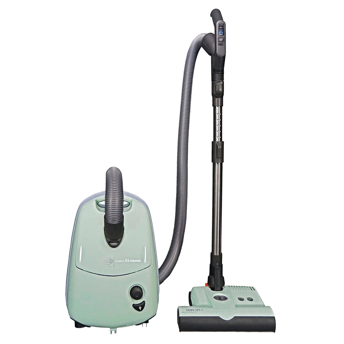 SEBO AIRBELT E3 Premium Canister Vacuum with Dual-Control Handle and Commercial-Quality ET-1 Electric Powerhead - Pastel Mint