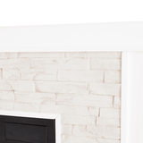 Southern Enterprises (SEI) Canyon Heights Simulated Stone Fireplace White - Detail