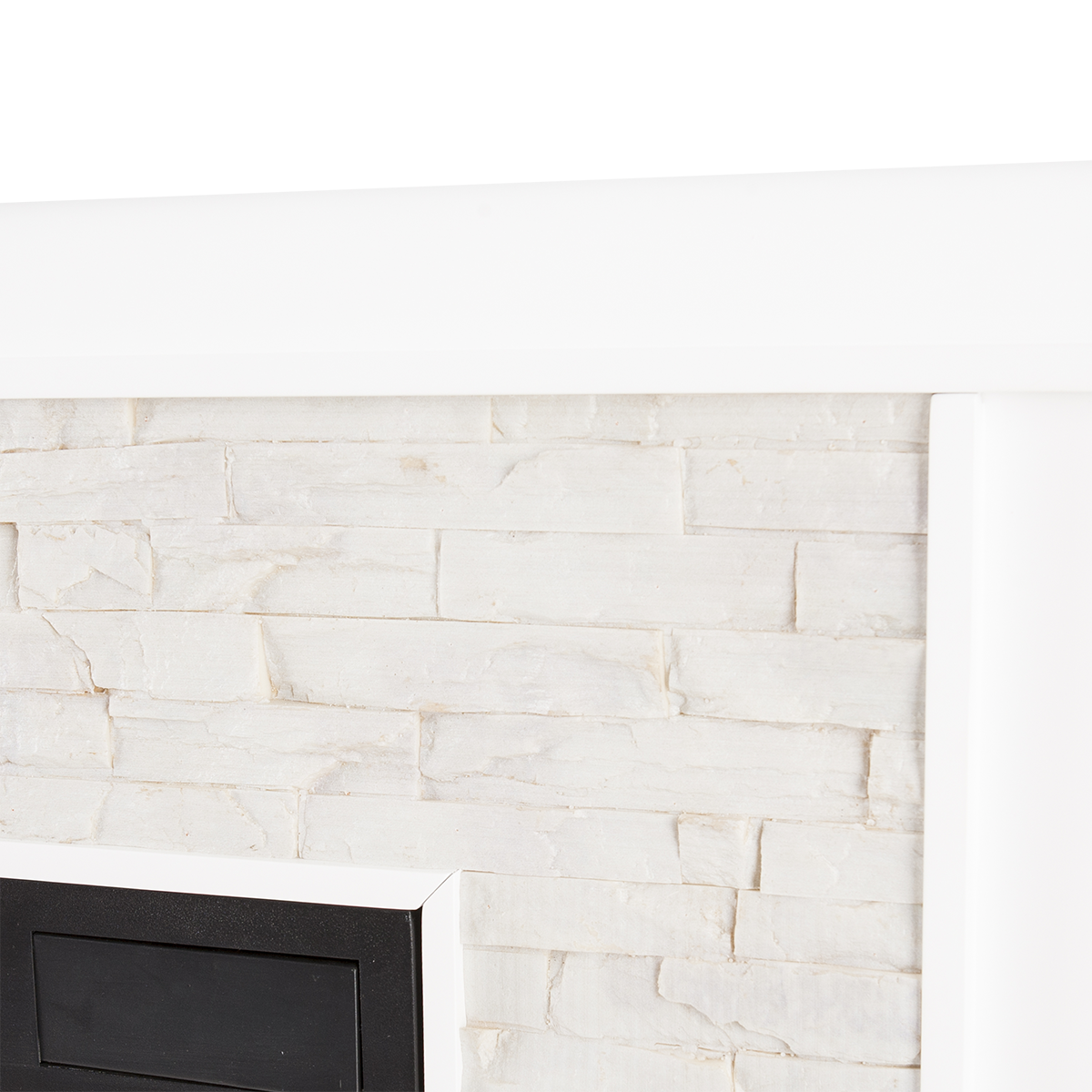 Southern Enterprises (SEI) Canyon Heights Simulated Stone Fireplace White - Detail