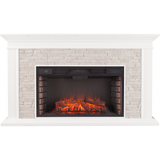Southern Enterprises (SEI) Canyon Heights Simulated Stone Fireplace - White Front View