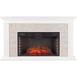 Southern Enterprises (SEI) Canyon Heights Simulated Stone Fireplace - White Front View