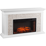 Southern Enterprises (SEI) Canyon Heights Simulated Stone Fireplace - White