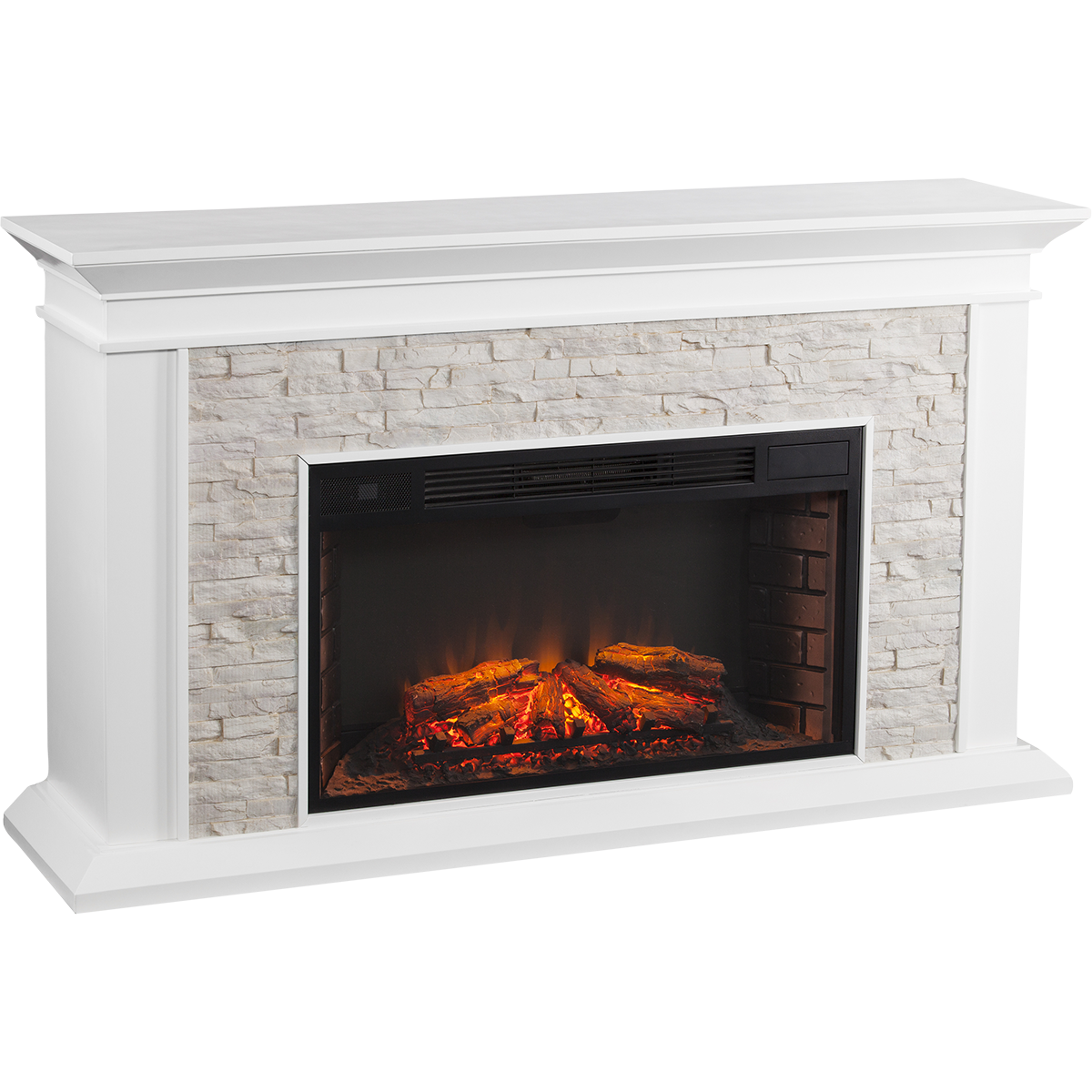 Southern Enterprises (SEI) Canyon Heights Simulated Stone Fireplace - White