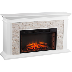 Southern Enterprises (SEI) Canyon Heights Simulated Stone Fireplace - White