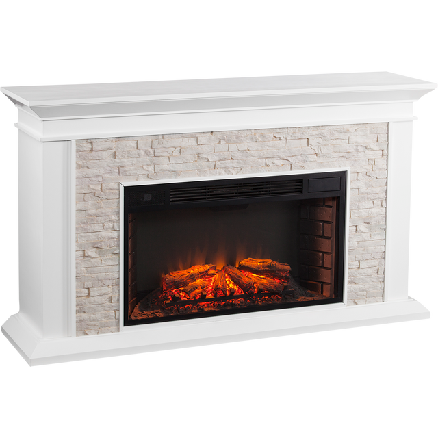 Southern Enterprises (SEI) Canyon Heights Simulated Stone Fireplace - White