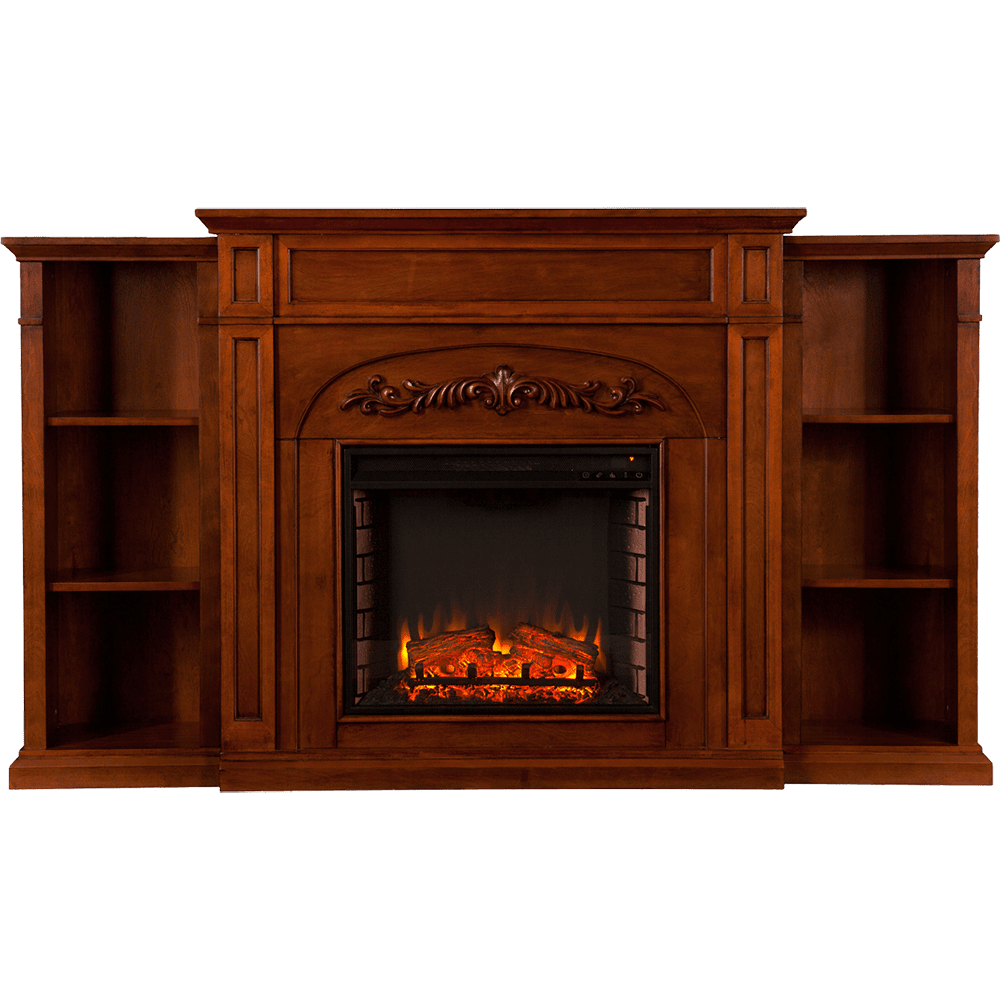 Southern Enterprises Chantilly Electric Fireplace with Bookcases