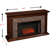 Southern Enterprises (SEI) Canyon Heights Simulated Stone Fireplace - Dimensions