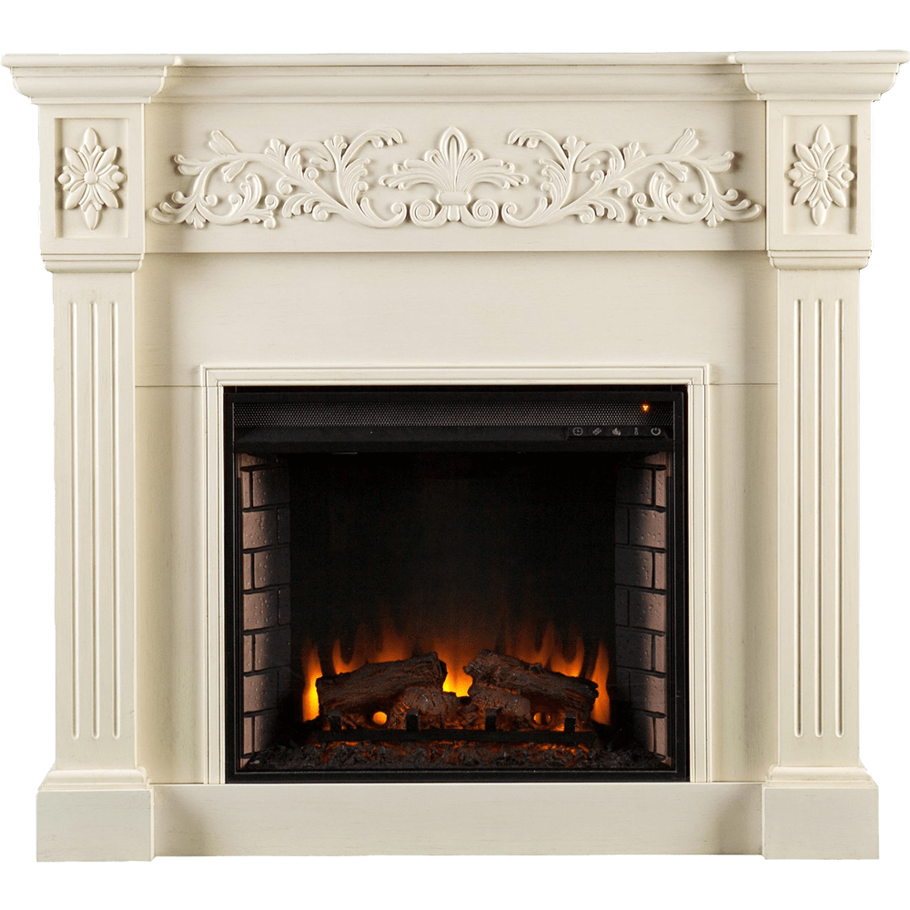 Southern Enterprises Calvert Carved Electric Fireplace