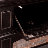 Southern Enterprises (SEI) Grantham Faux Stone Corner Electric Media Fireplace - Hidden Media Storage Door