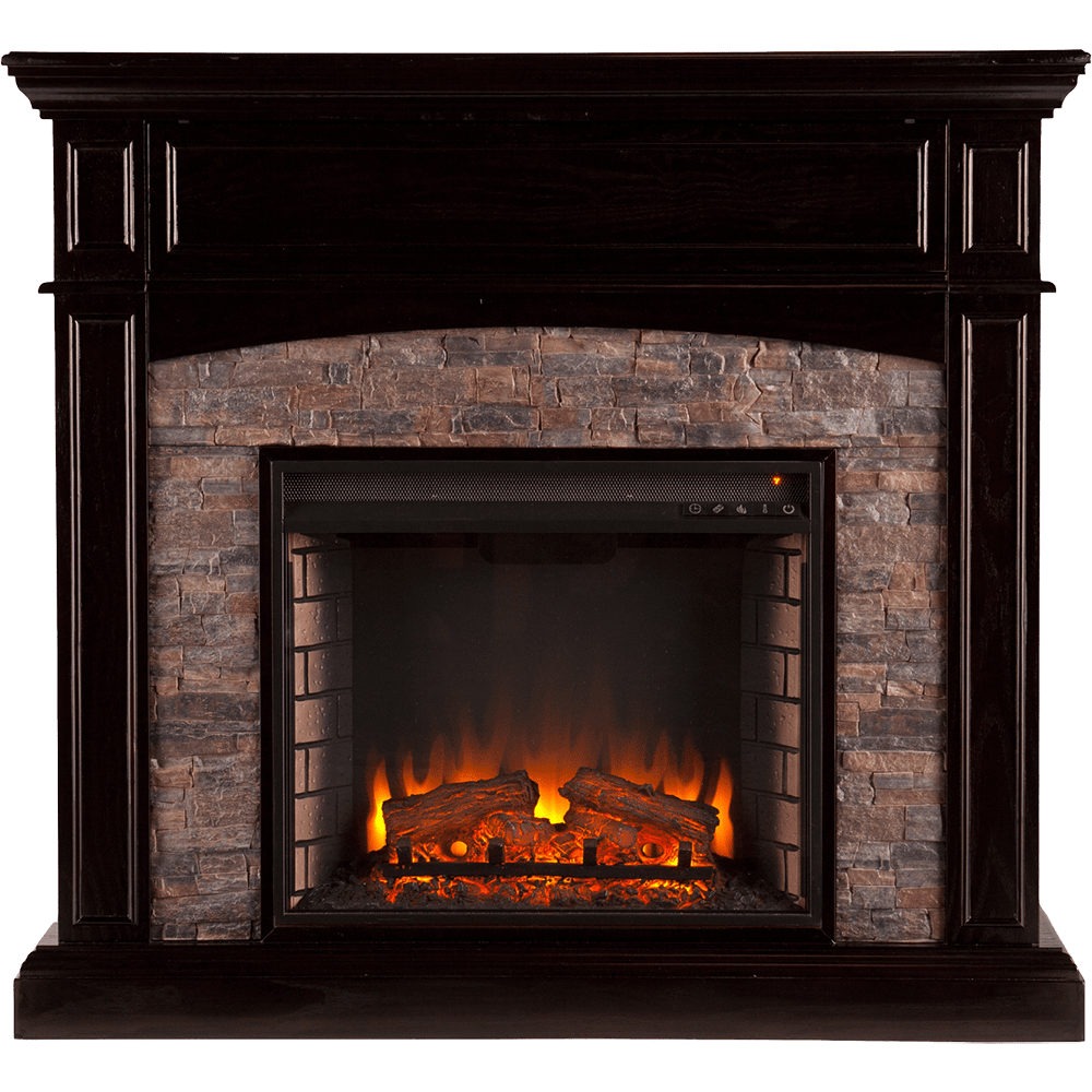Southern Enterprises Grantham Faux Stone Corner Media Electric Fireplace - Thumbnail 2