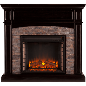 Southern Enterprises (SEI) Grantham Faux Stone Corner Electric Media Fireplace