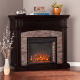 Southern Enterprises Grantham Faux Stone Corner Media Electric Fireplace