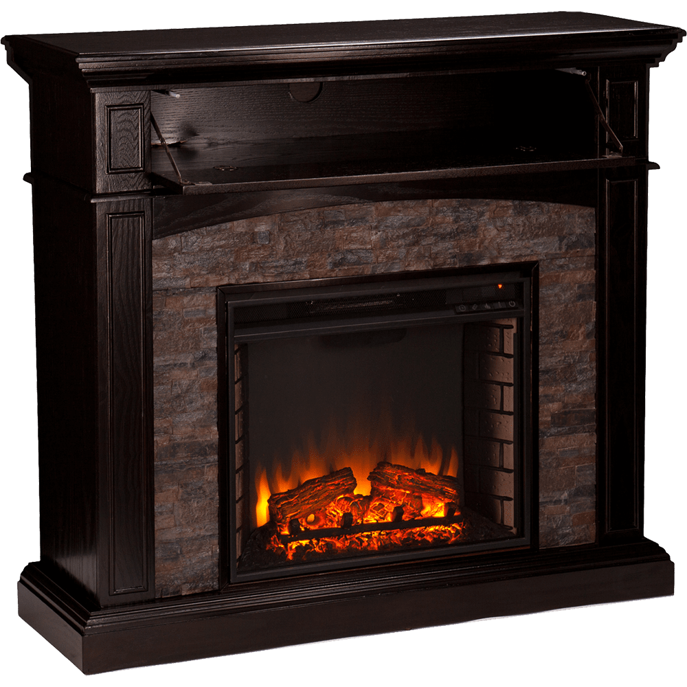 Southern Enterprises (SEI) Grantham Faux Stone Corner Electric Media Fireplace