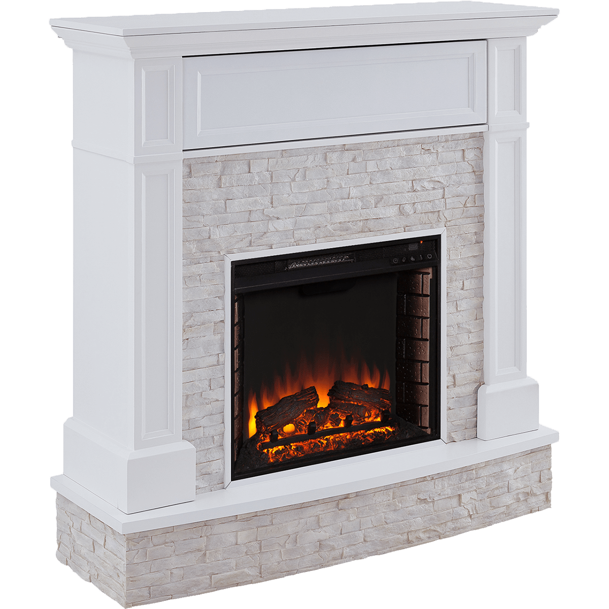 Southern Enterprises Jacksdale Faux Stone Fireplace - angle