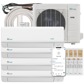Senville 36,000 BTU Quad Zone Mini Split Heat Pump and Wi-Fi 9k+9k+9k+9k - Main