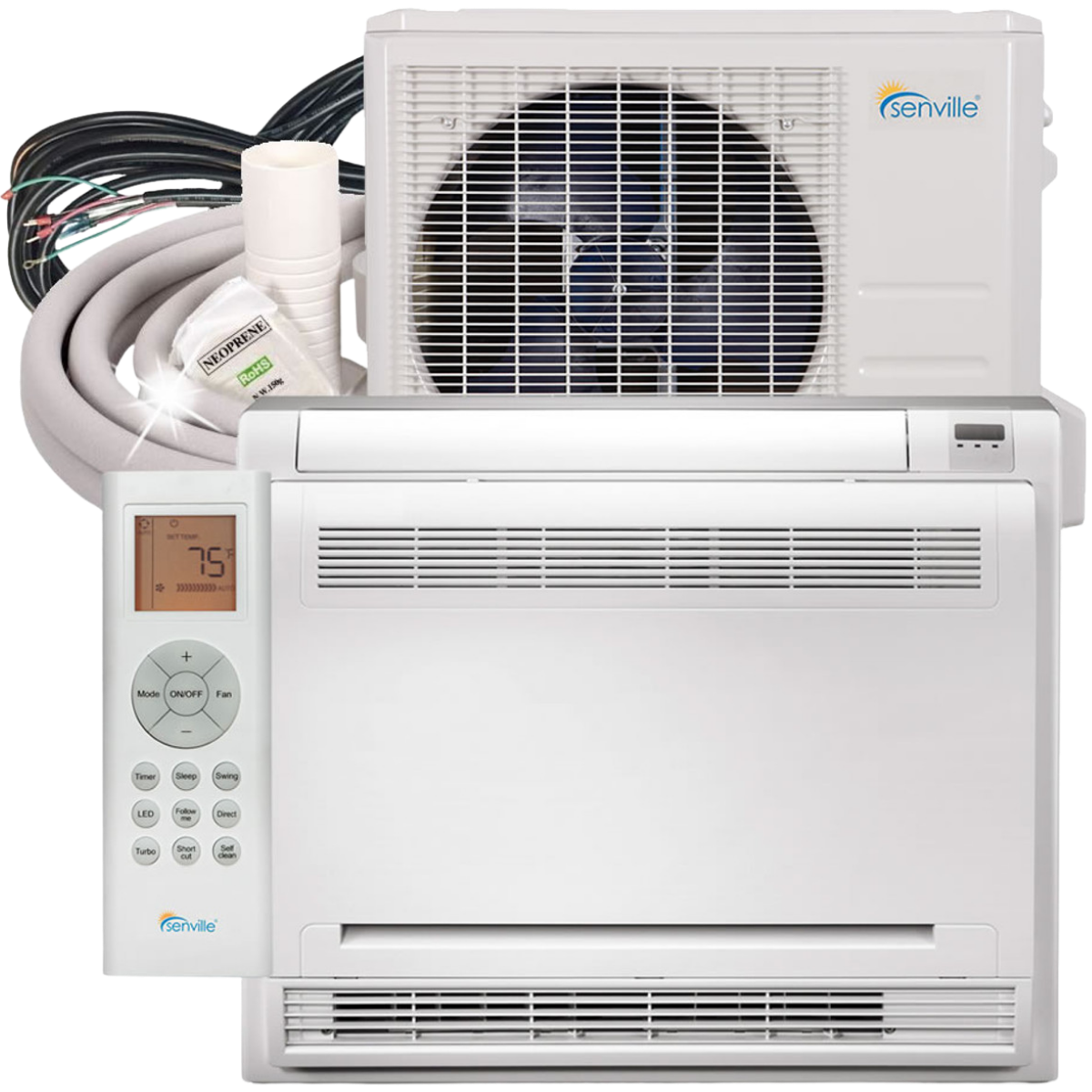 Senville Aura Floor Mounted 12k-24k BTU Mini Split Heat Pump - Main