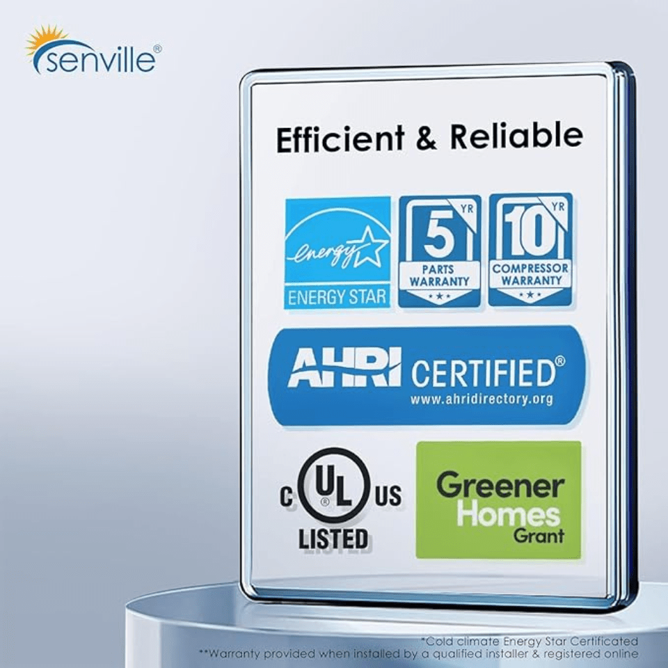 Senville Central Split Ducted System w/ Inverter & Heat Pump - Certifications