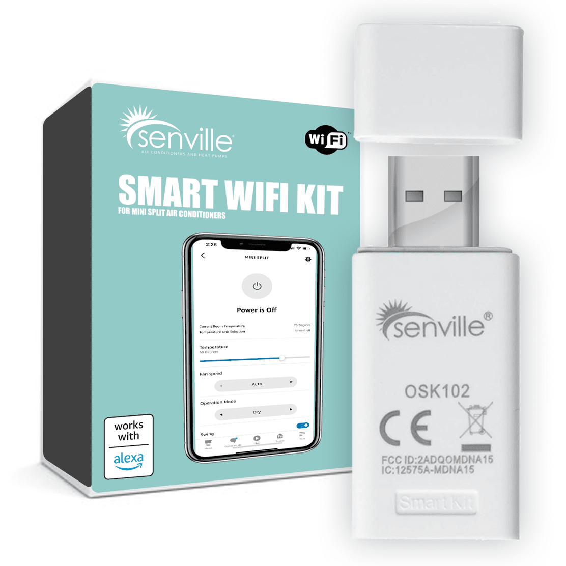 Senville Smart WiFi USB Kit for Mini-Split, Works with Alexa