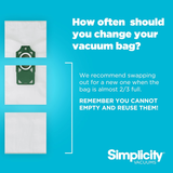 Simplicity Cordless Freedom Self-Sealing HEPA Media Bags w/ Charcoal 6-Pack - Infographic 2
