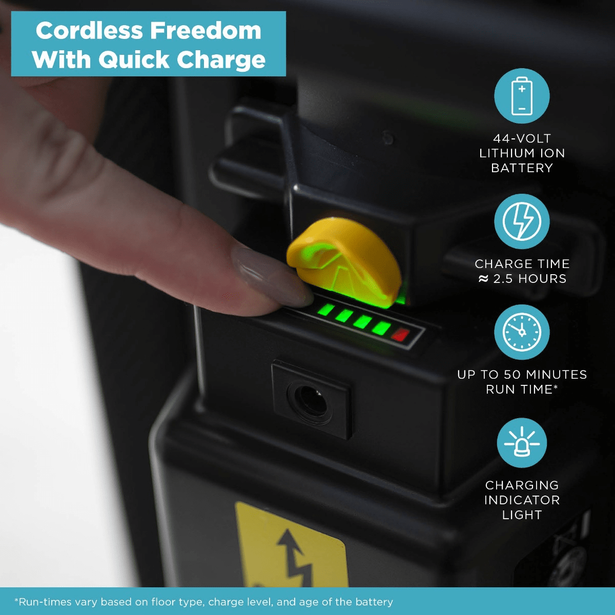 Simplicity Freedom Cordless Upright Vacuum - Infographic 1