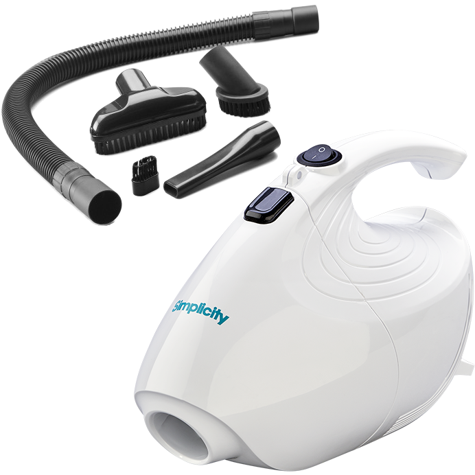 Simplicity Flash Micro Handheld Vacuum - all included accessories