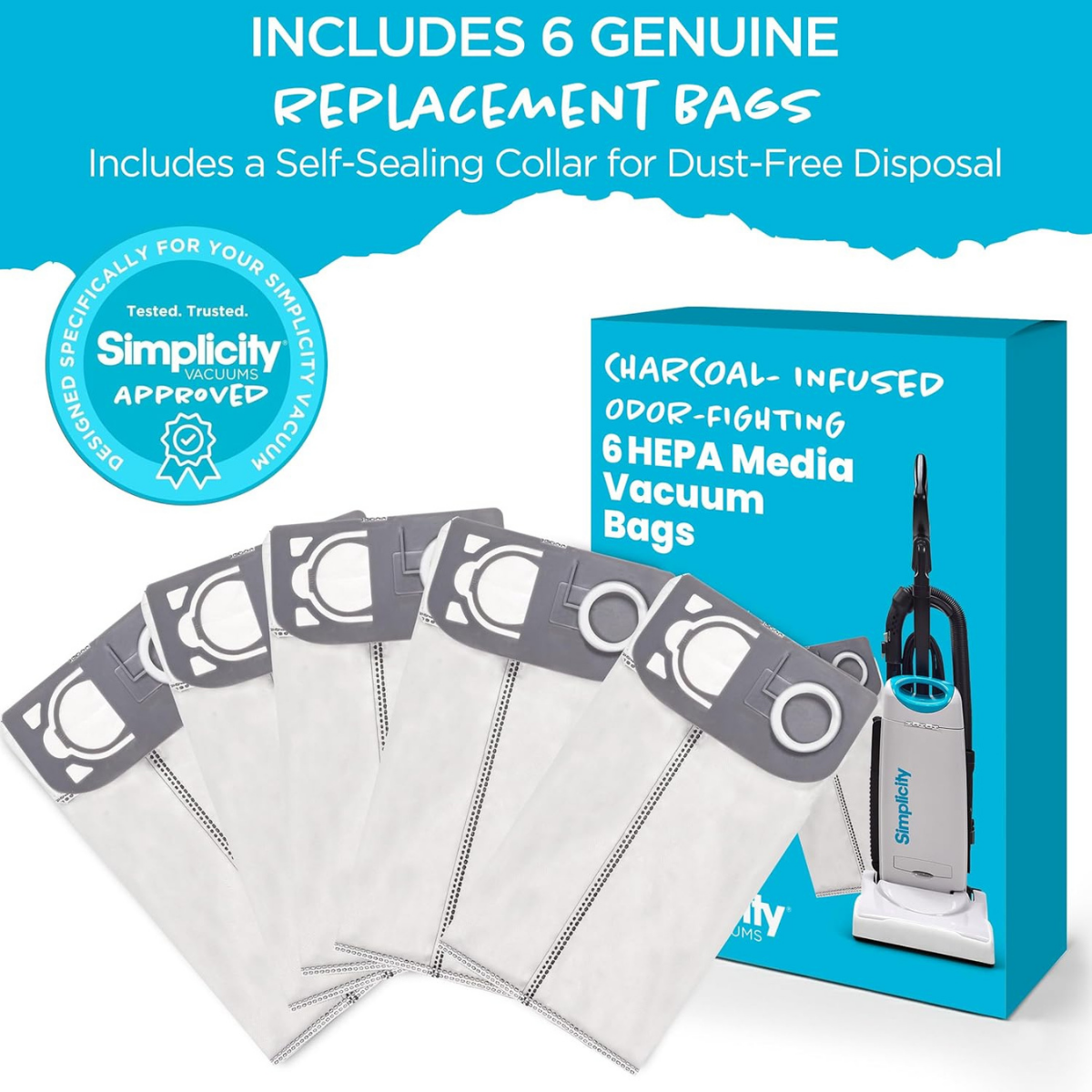 Simplicity Premium Allergy Upright Vacuum HEPA Media Bags 6 Pk - Infographic 7