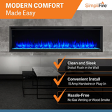 Simplifire Allusion Platinum Recessed Linear Electric Fireplace - Infographic 2