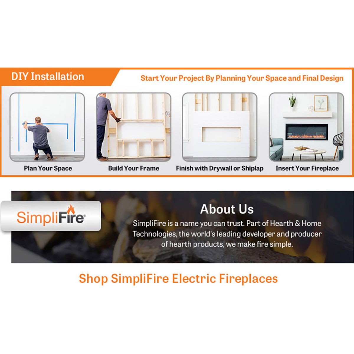 Simplifire Allusion Platinum Recessed Linear Electric Fireplace - Infographic 7