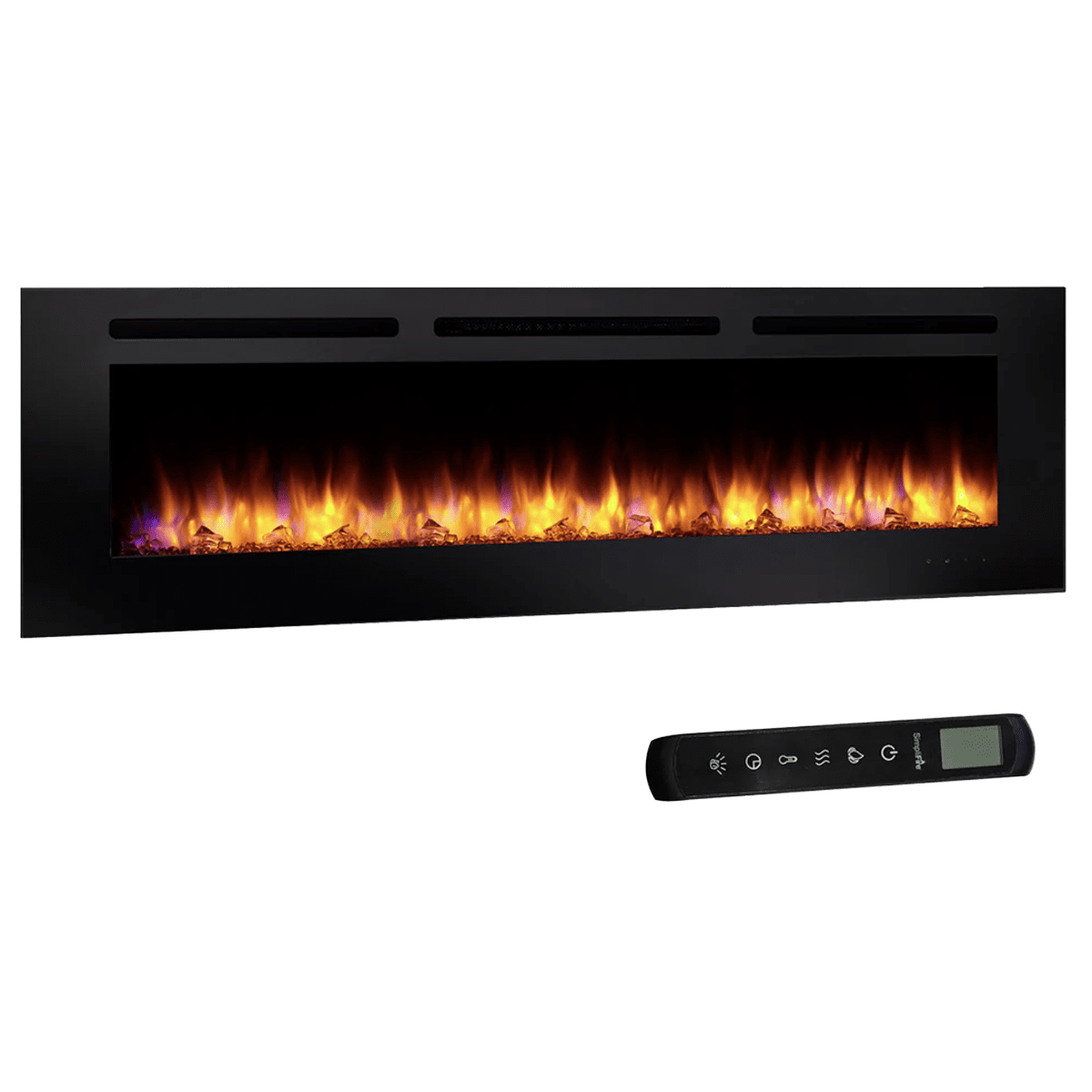 SimpliFire Allusion Linear Electric Wall Mounted Fireplace - 60 Inch Angle