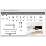 SimpliFire Allusion Linear Electric Wall Mounted Fireplace - Dimensions