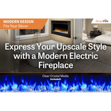 SimpliFire Allusion Linear Electric Wall Mounted Fireplace - Infographic 1