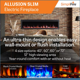 Simplifire Allusion Slim Electric Fireplace - Infographic 1