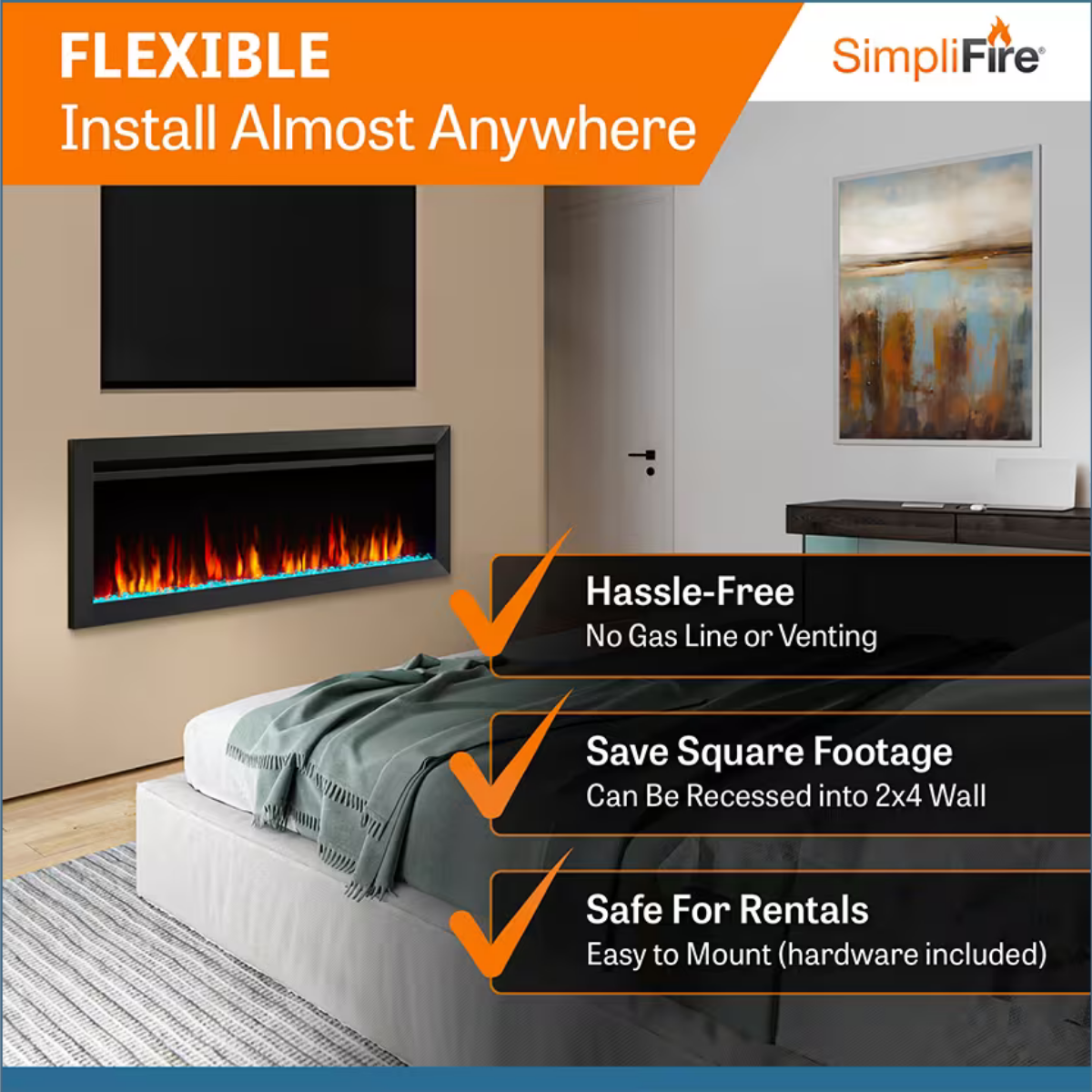 Simplifire Allusion Slim Electric Fireplace - Infographic 2
