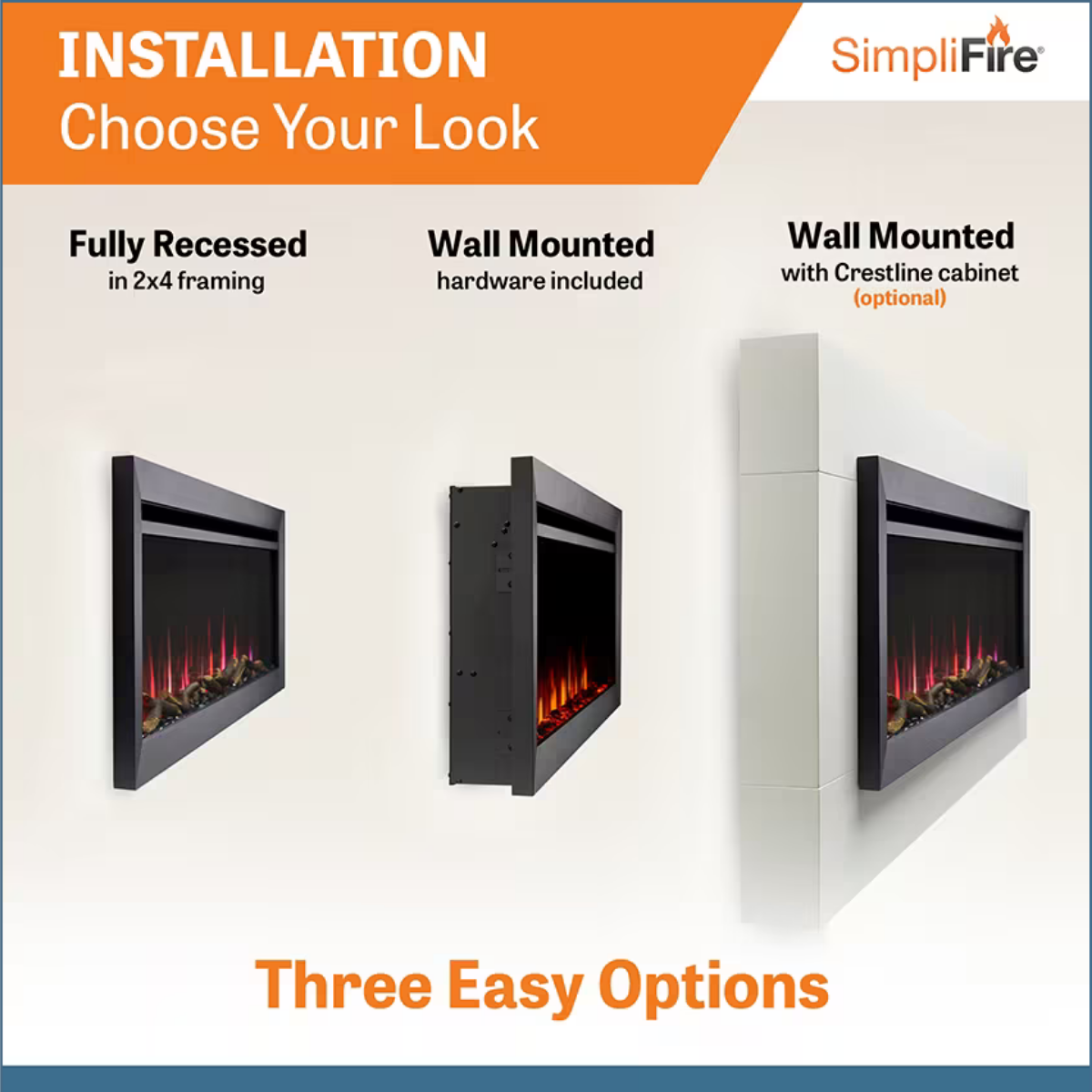 Simplifire Allusion Slim Electric Fireplace - Infographic 4