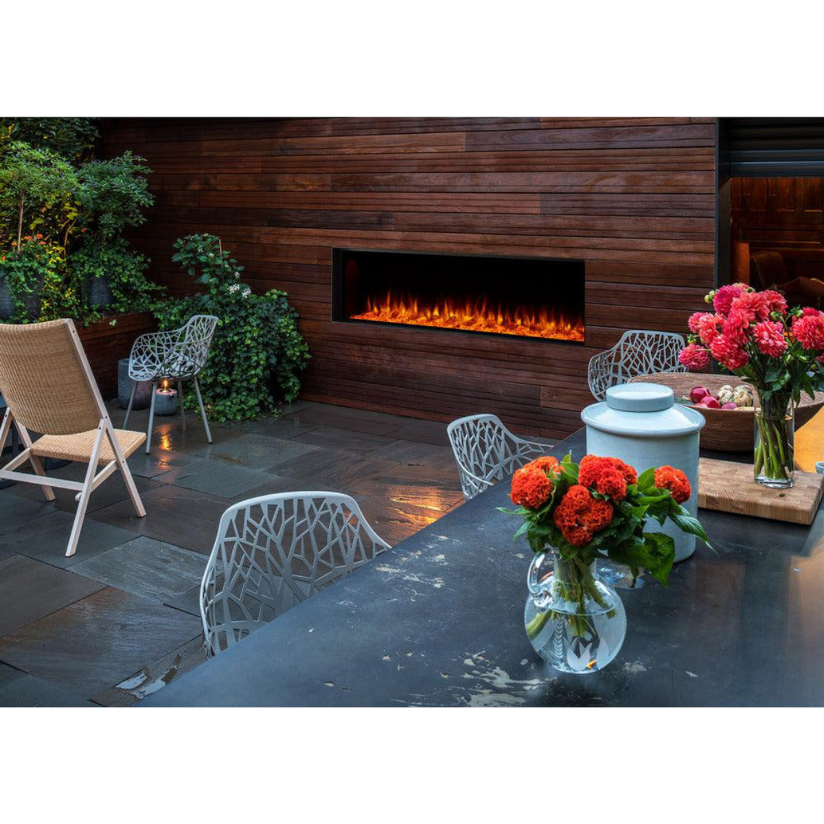 Simplifire Forum Outdoor Electric Fireplace - Lifestyle 2