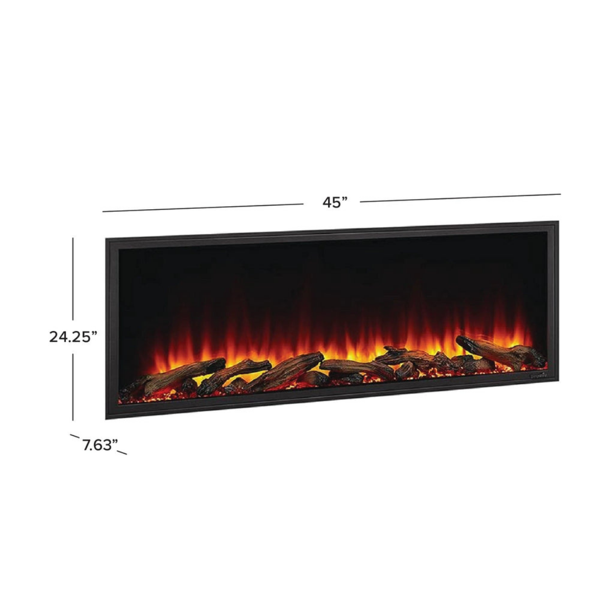 SimpliFire Scion Linear Electric Fireplace 43 Inch - Dimensions