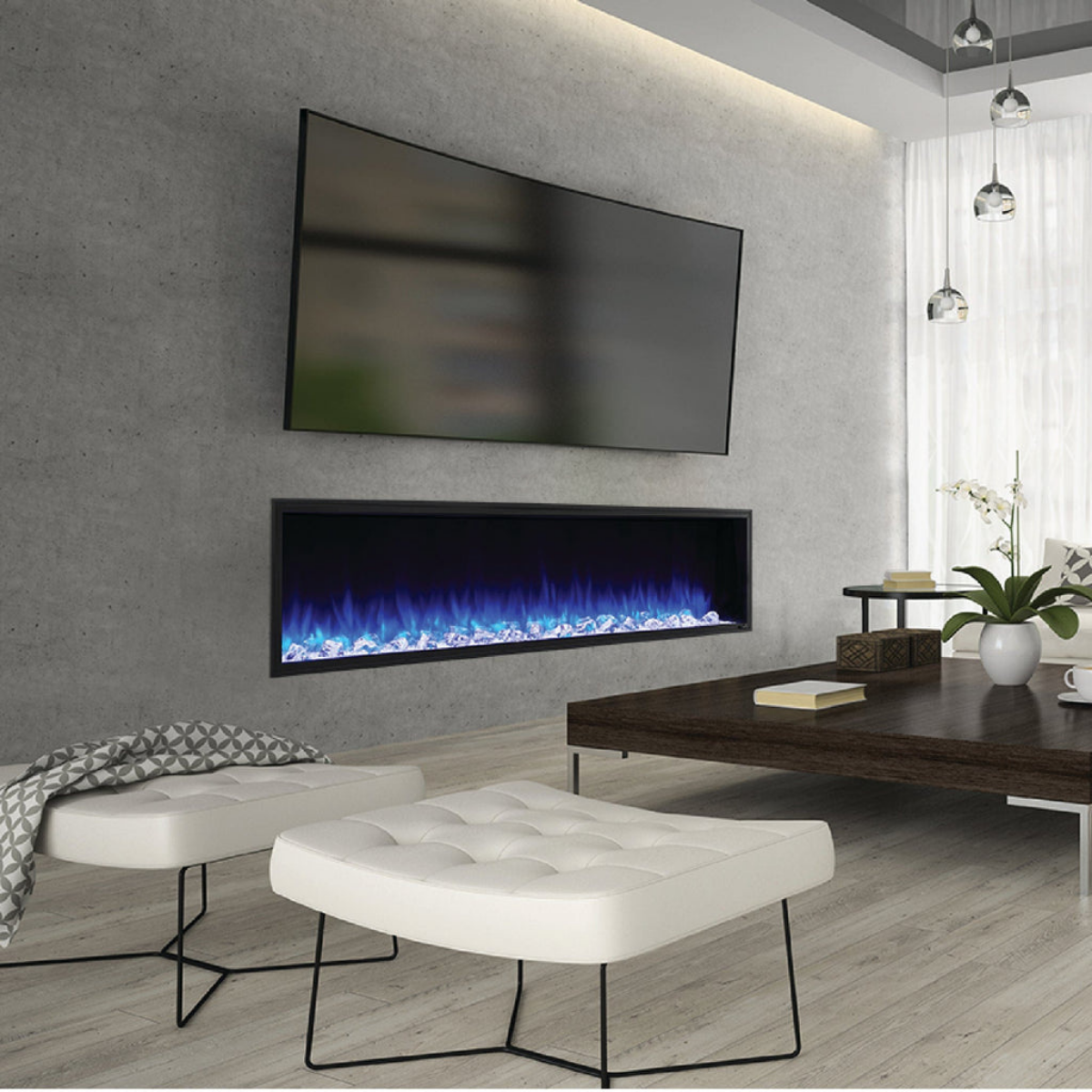 SimpliFire Scion Linear Electric Fireplace 55 Inch - Lifestyle 4