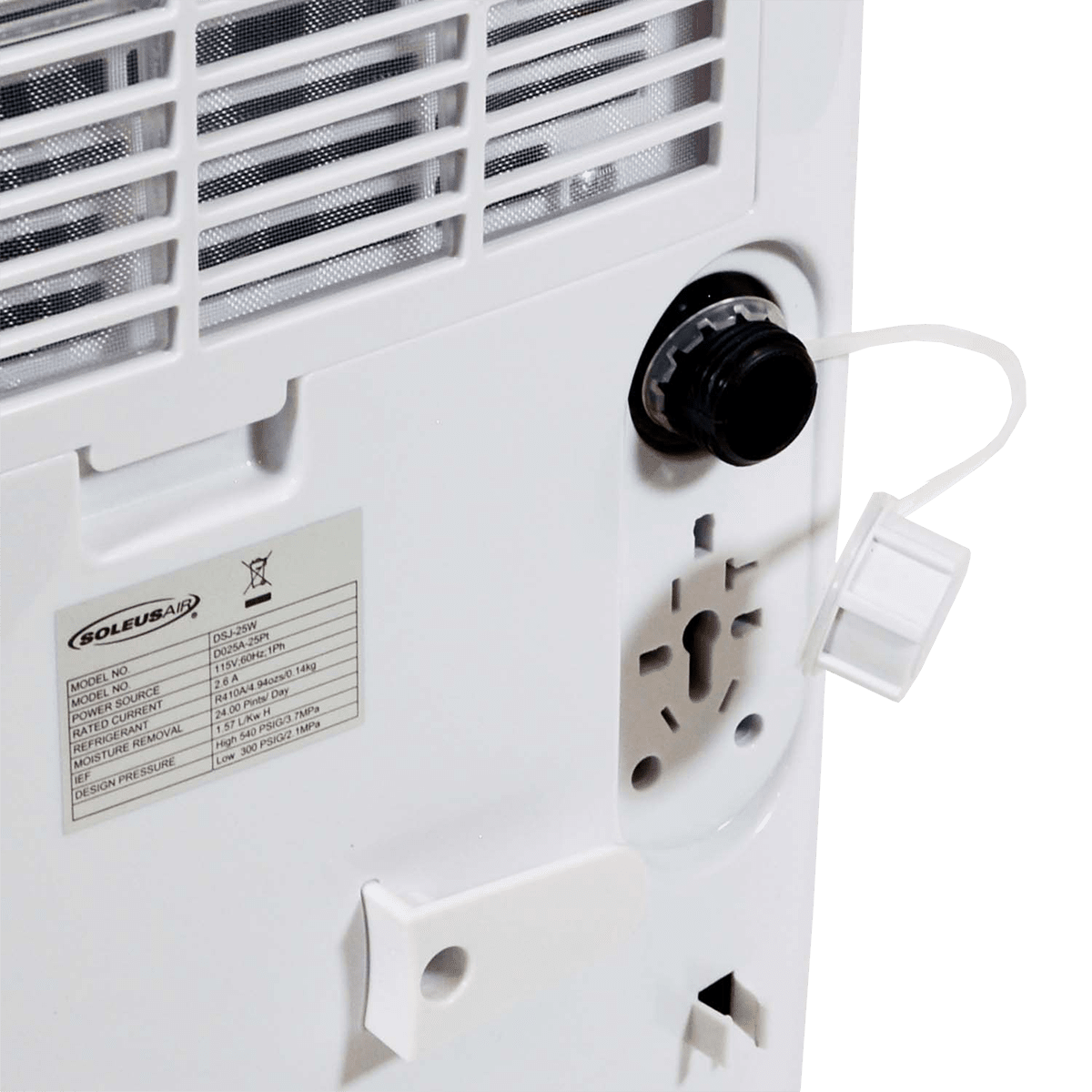 Soleus Air 25 Pint Dehumidifier - Drain Port