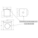 S&P LT-100 Lint Trap for Dryer Booster Fan - Dimensions