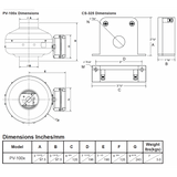 S&P PV-100XPS Powervent Dryer Booster Kit - Dimensions