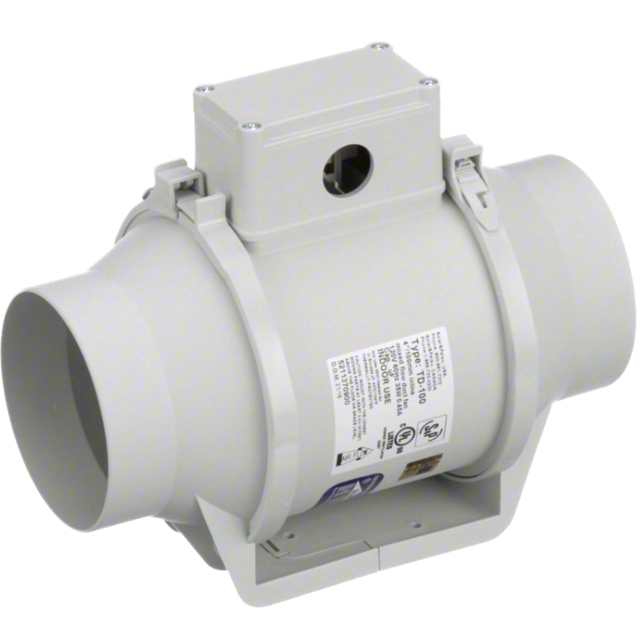 S&P TD-100(X) 4-inch Mixed Flow Inline Duct Fan - Angle 1