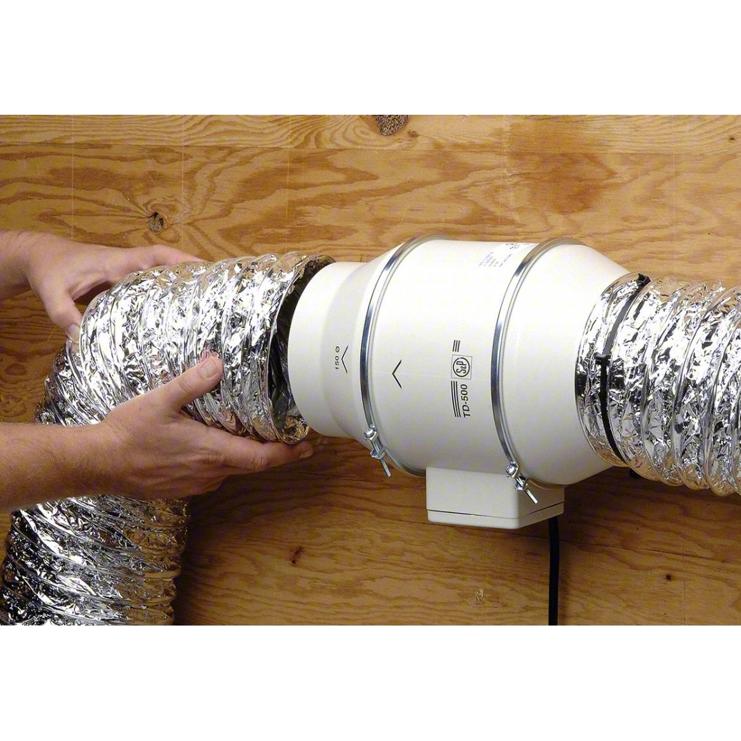 S&P TD-100(X) 4-inch Mixed Flow Inline Duct Fan - Lifestyle 2