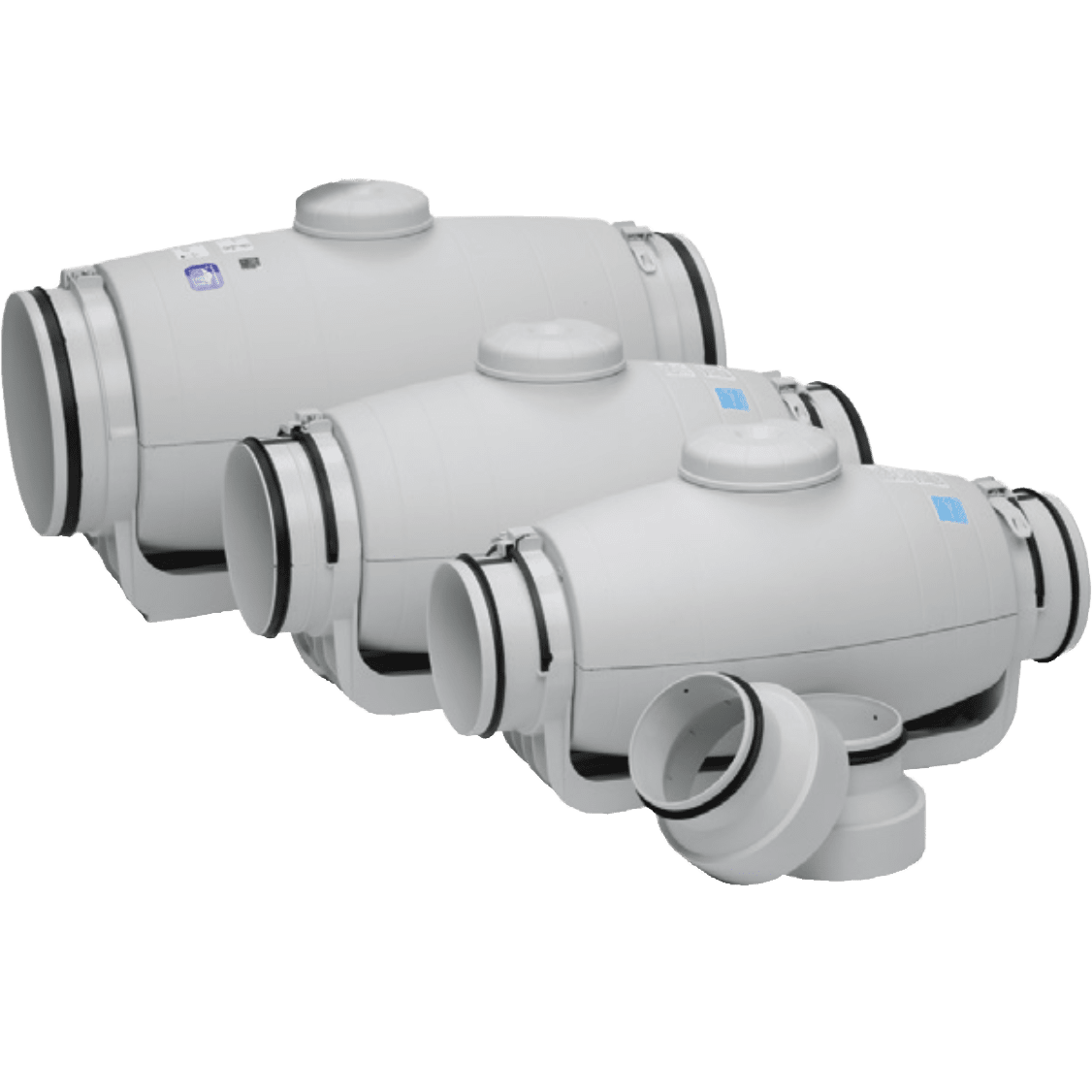 S&P TD-200S 8-inch TD-Silent Mixed Flow Inline Duct Fan - Sizes