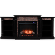 Southern Enterprises Gallatin Faux Stone Fireplace - Enhanced Black
