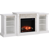 Southern Enterprises Gallatin Faux Stone Fireplace - Enhanced White Angle View