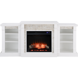 Southern Enterprises Gallatin Faux Stone Fireplace - Enhanced White