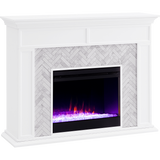 Southern Enterprises Torlington Marble Tiled Electric Fireplace - Angle
