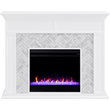 Southern Enterprises Torlington Marble Tiled Electric Fireplace
