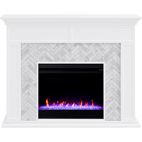 Southern Enterprises Torlington Marble Tiled Electric Fireplace
