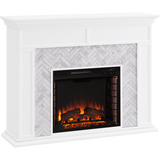 Southern Enterprises Torlington Marble Tiled Electric Fireplace - Angle